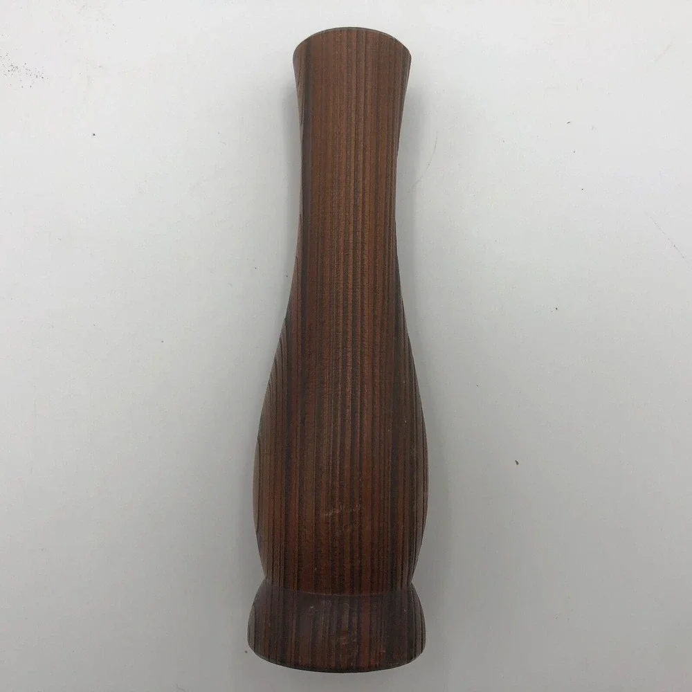 Vintage Handcrafted Cypress Wood Bud Vase gifts by GB for dry flowers